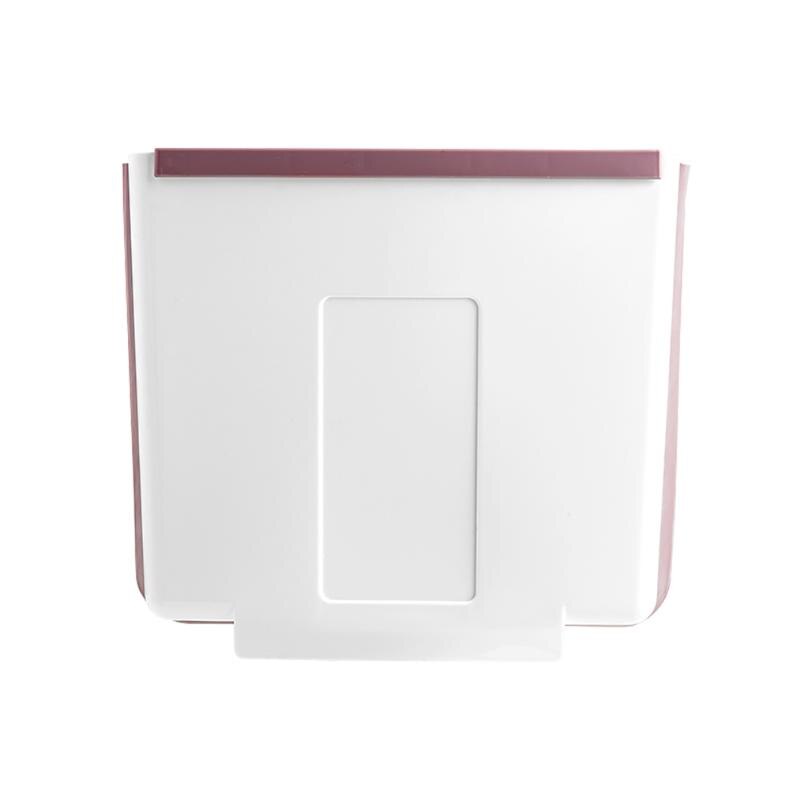 Folding Dustbin Kitchen Cabinet Door Hanging Dustbin Toilet Toilet Garbage Collection Hanging in Kitchen Door Cabinet Door: Pink