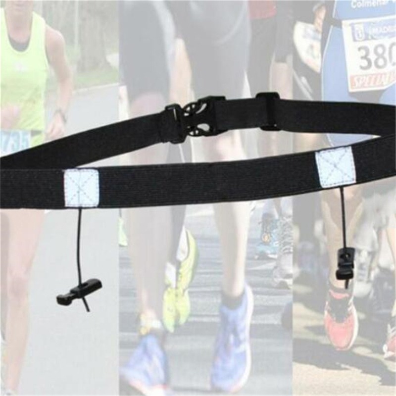 Laufgürtel mit Nummernhalter für Triathlon, Marathon-, Radfahren, Motorradfahren mit 6 Gel-Schlaufen, Fitness-Sportzubehör