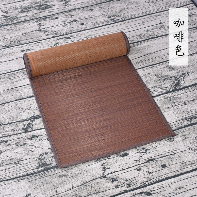 Naturlig bambu bordslöpare bordsunderlägg enfärgade teunderlägg bordsunderlägg värmedyna hem tehus café restaurang dekoration: 32*180cm / Vit