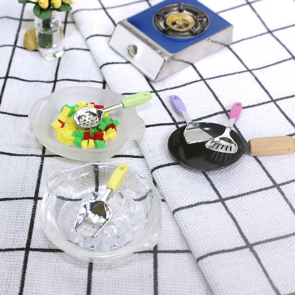 4 stuks 1/12 poppenhuis keukenaccessoires spatel meubels kinderen fantasiespel speelgoed