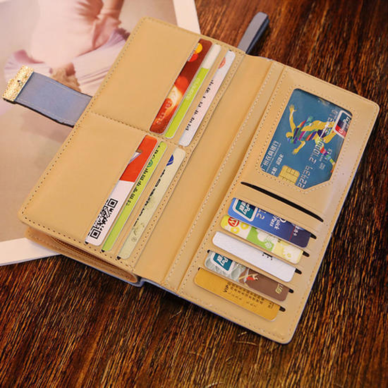 Women's Wallet PU Leather Purse Lady Girl Female Long Wallets Hollow Leaves Coin Purse Card Holder Clutch