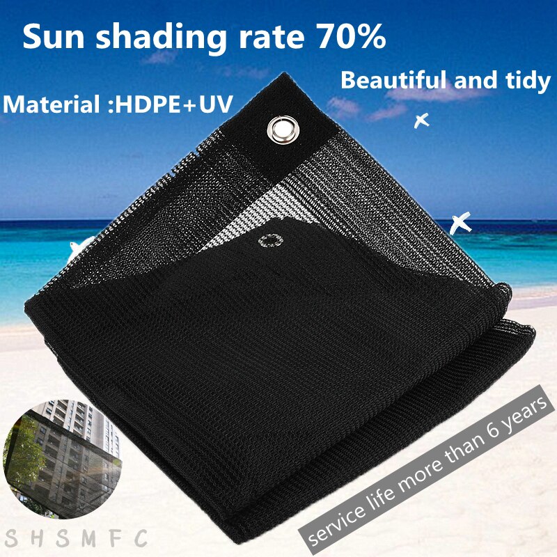 Hi Black HDPE Anti-UV Sun Shading Net Balcony Fence Sun-proof Garden Courtyard Sunblock Succulent Plant Sunshade Net