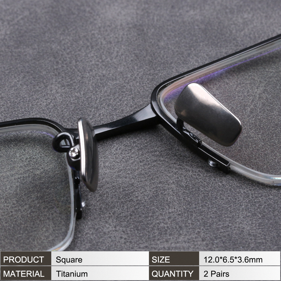 Color_max – plaquettes nasales en titane pour lunettes, 12mm, goutte d'eau, à visser: Square I 2pairs