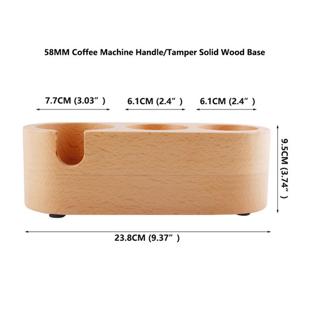 Support de tasseur à café manuel en bois massif pour barista, tapis de tasseur pour expresso, accessoires pour café pour barista: 58mm 3