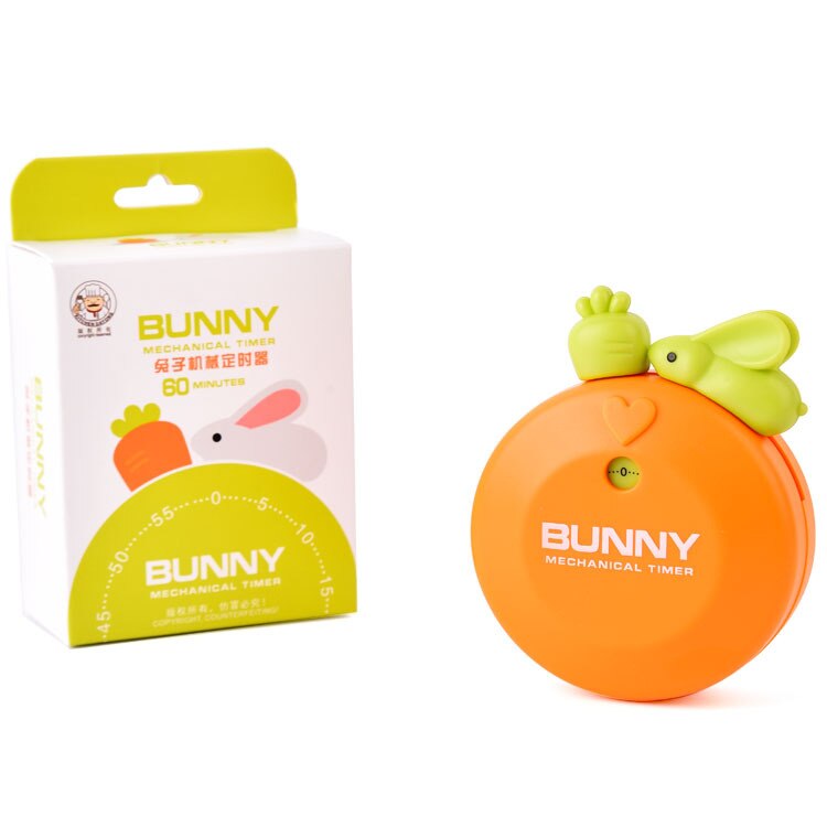 cute rabbit kitchen timer 60 minutes plastic mechanical countdown timer
