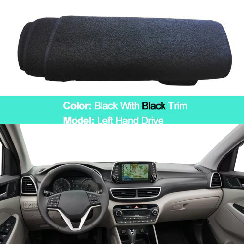 Car Dashboard Cover For Hyundai Tucson LHD RHD With Speaker Dustproof Dashmat Pad Dashboard Cover Carpet Dash Mat Sun Shade: black