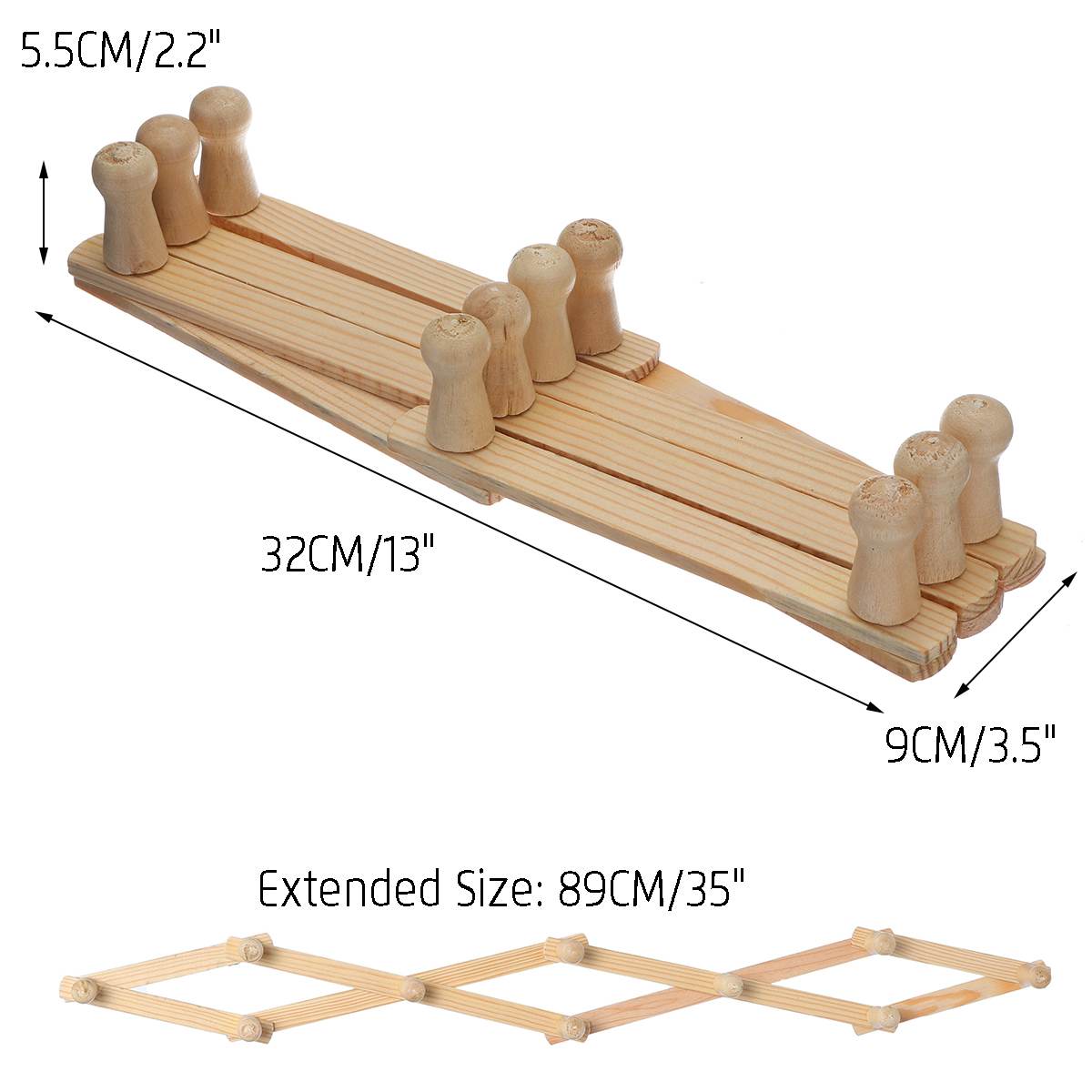 10 Head Wooden Expanding Clothes Hanger Expandable Coat Rack Holder Shelf Hat Closet Wall Hook Home Decor