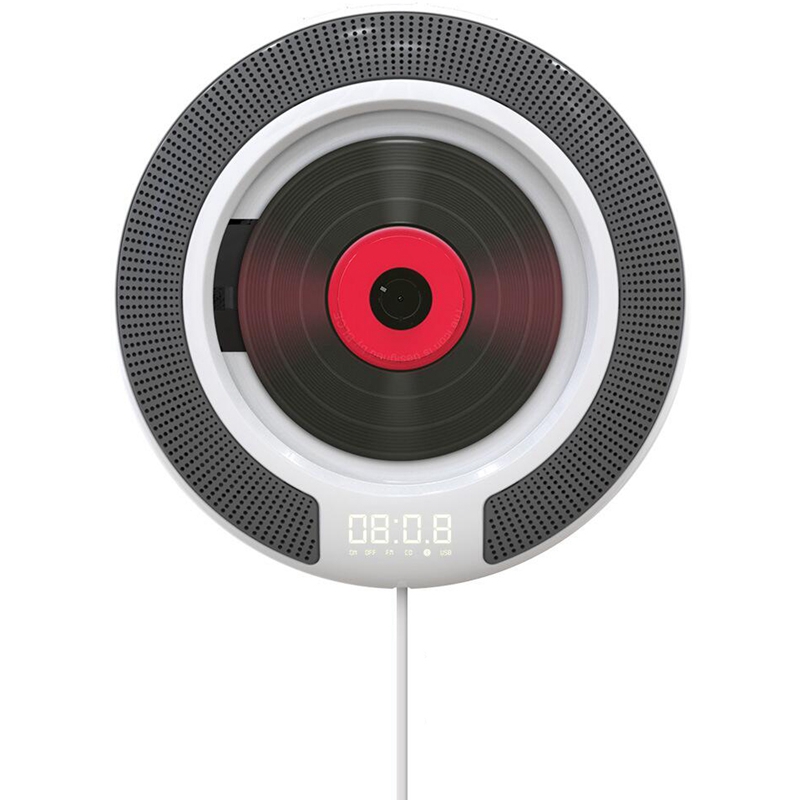 Bærbar cd-spiller med bluetooth veggmonterbar fm-radio innebygde hifi-høyttalere med hodetelefonkontakt til fjernkontroll