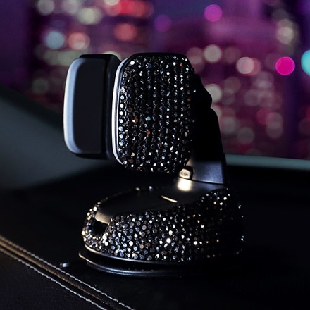 Soporte de teléfono para salpicadero de coche, accesorio 3 en 1 de 360 grados, con ventanillas y ventilación de aire, con cristal tipo diamante DIY para BMW y Toyota: Black 1 Pcs