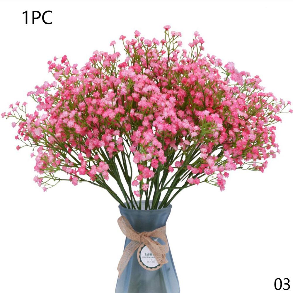 80 têtes bébé souffle artificiel gypsophile mariage fleur décoration de la maison anniversaire bricolage Photo accessoires mariage mariée Bouquets: Pink-80Heads