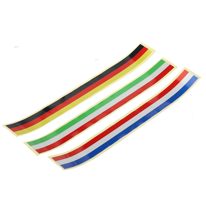 1pc polkupyörän rungon koristetarra 3- väriä lippu hana heijastava tee itse mtb pyörä modifioitu tarra pyöräily runko tarra