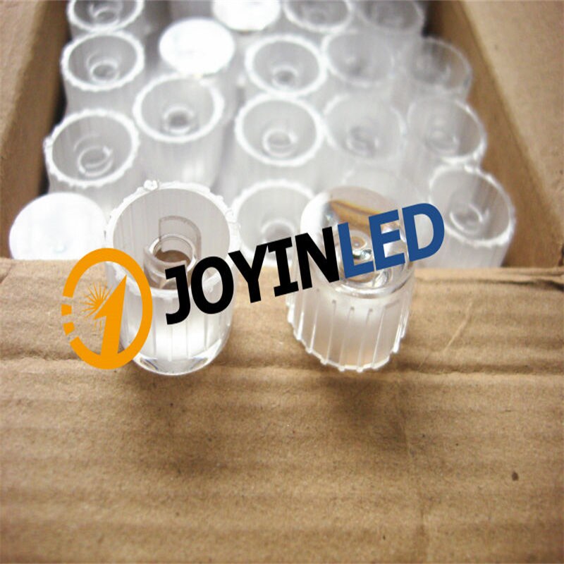 200 stuks lichtdoorlatendheid 92%  diameter 20mm waterdichte pmma led-lens 30/45/60 graden optische verlichting bolle lens met houder