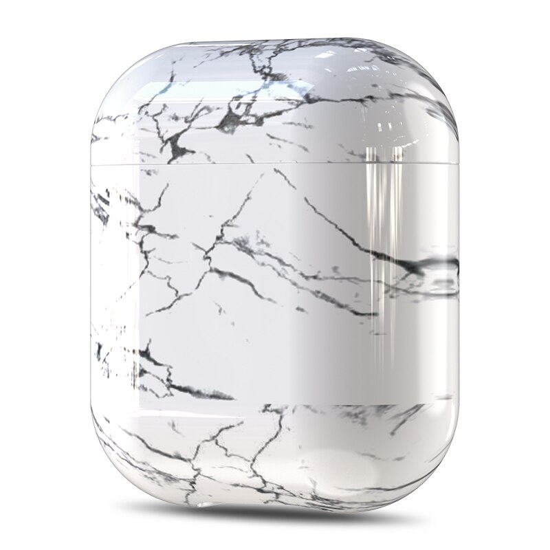 YBD Luxus Marmor Muster Fall Für AirPods Farben Fall Abdeckung für Apple Airpods Air Schoten Fall Coque Funda für Airpod pro: bright white