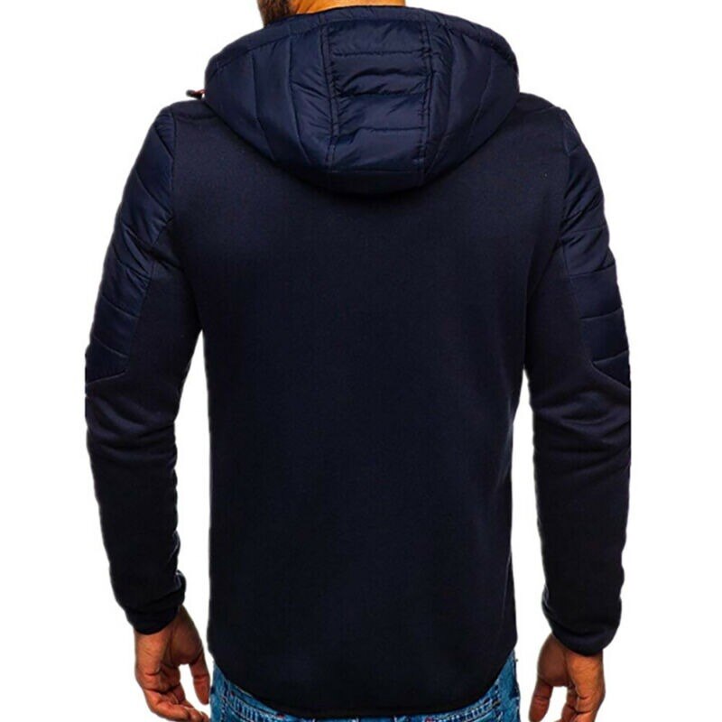Coats for Men Down Jackets Hooded Fleece Jacket Zipper Casual Winter Coat Male Warm Work Wear Clothes