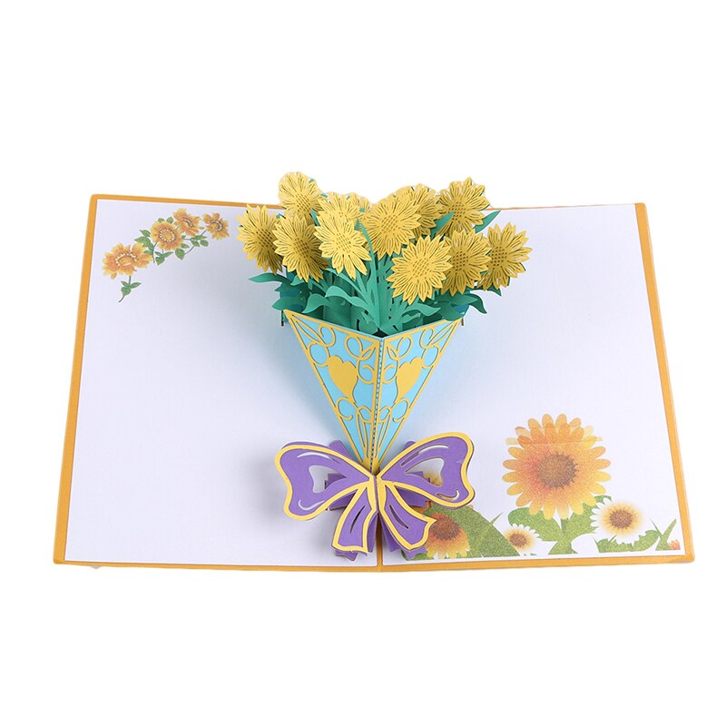 3D Pop Up Kaart Met Envelop Chrysant Kaart Sticker Papier Uitnodiging Postcard: Default Title