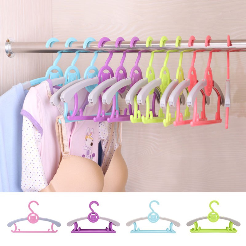 1PC Adjustable Baby Hangers Clothes Plastic Hanger Rack Children Kids Toddler Baby Clothes Drying Rack