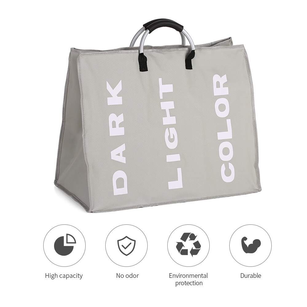 Inklapbare 3-sectie Waszak Opvouwbare Wasmand Duurzaam Oxford Stof Wasmand Kleren Sorter Opbergtas