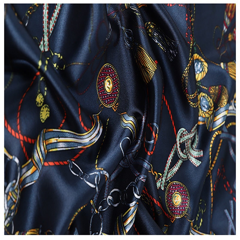 Kæde print satin stof til brudekjole gardin kappe dekorative polstring patchwork diy klud