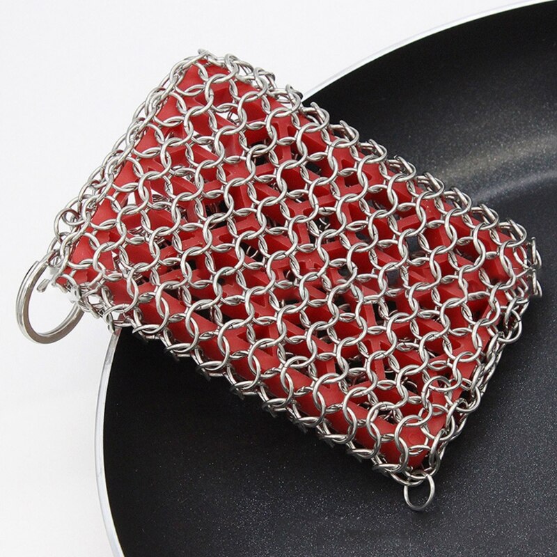 Kitchen Accessories Cast Iron Stainless Steel Cleaner With Silicon Brush H3CC