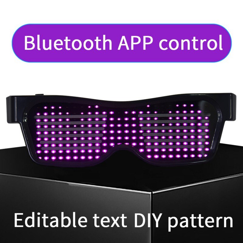 Magic Bluetooth Party Glasses Led By APP Control Luminous Shielding USB Charging Glasses