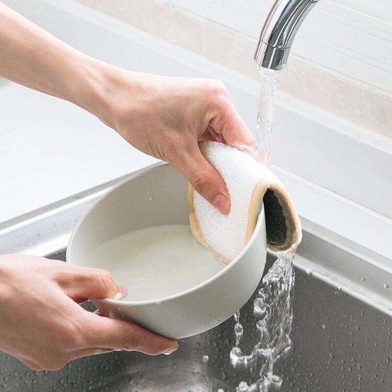 Double Sided Scouring Pad Reusable Cleaning Dish Cloth Kitchen Cleaning Tools Wipers Decontamination Dish Towels Cleaning Brush