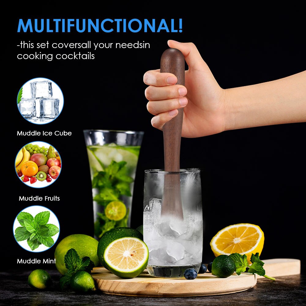 1pc Wooden Ice Crusher Bar Cocktail Ice Crusher Ice Hammer Masher Pounding Lemon Juice Bar Hammer Bar Supplies Ice Crusher