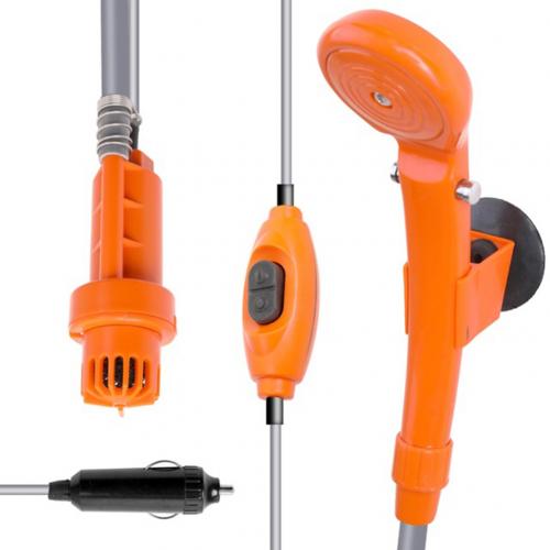 12V Electric Water Pump Car Auto Washer Camping Hiking Travel Outdoor Shower Kit: Orange