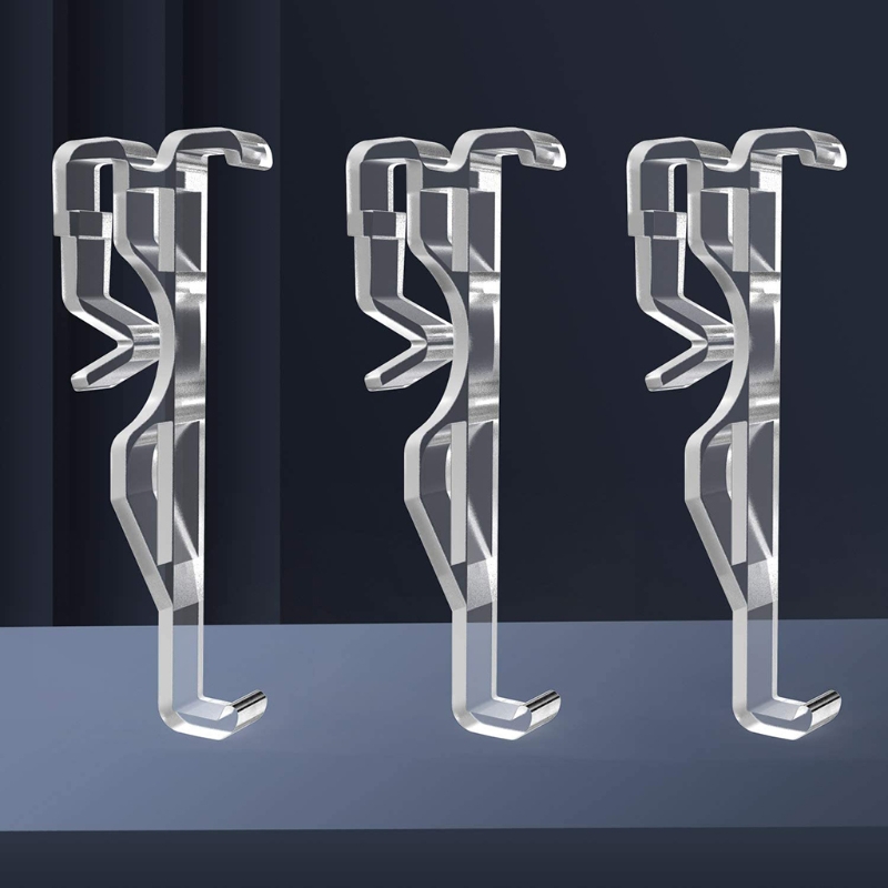 20Pcs Mini Window Valance Clips Clear Plastic Hidden Curtain Retainer Fixer Holder Brackets Home Horizontal Blind Q1FD