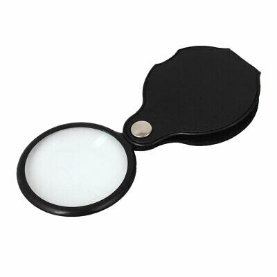 Black Faux Leather Cover Draagbare 5X Vergrootglas Loupe Vergrootglas