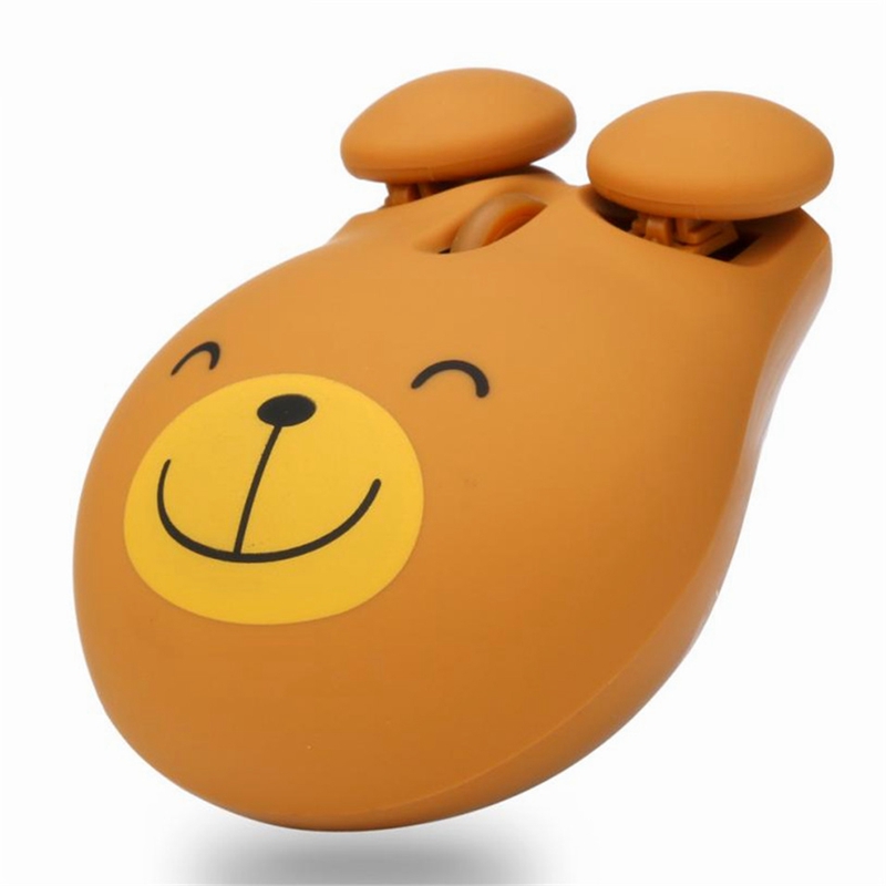 1000 Dpi Wired Optical Gaming Mouse Cute Bear Animal Mouse Usb For Pc Laptop Game Console Brown Plastic
