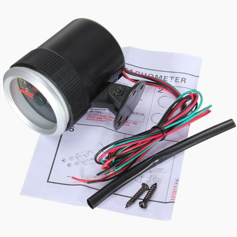 2 tum 52mm varvräknare 0-8000 varv / min för 4 6 8- cylindriga motorer 12v fordon