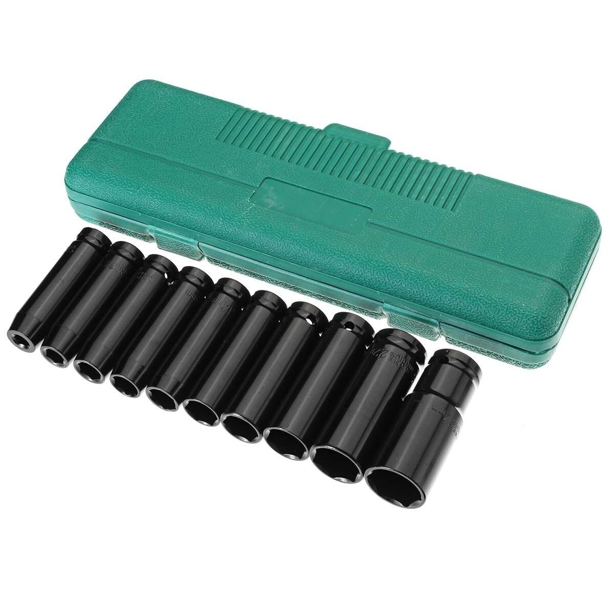 10 stuks 1/2 inch diepe lucht-impact doppenset sleuteladapter aandrijfdoppenconverter verloopstuk