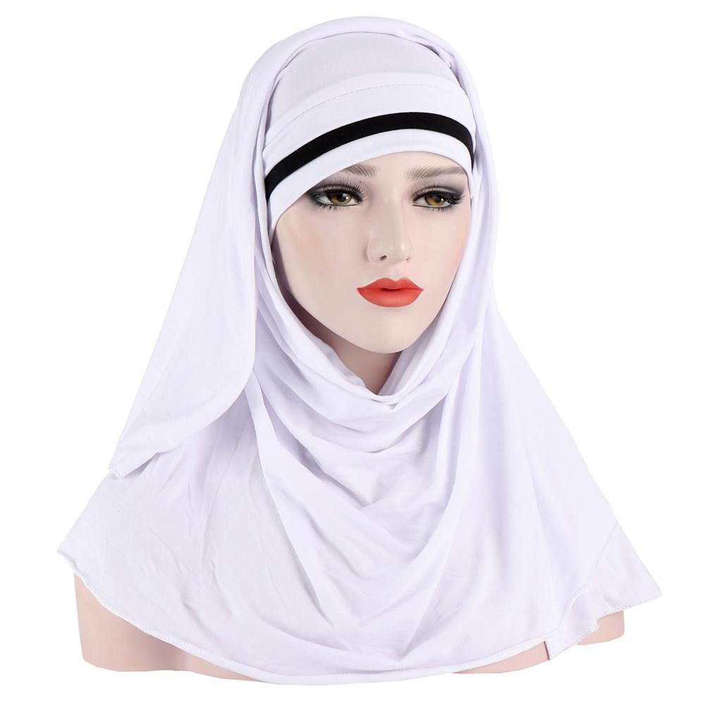Bufandas musulmanas de dos colores para mujer, hiyab de doble bucle, bufanda deslizante, para tirar sobre el crepé, práctica bufanda estilo chal, novedad de: 4