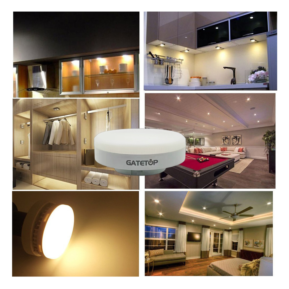 5-20 piezas foco LED GX53 luz de rejilla de armario AC85-265V 5W/7W/9W/12W/15W 120 grados sin parpadeo alto Lumen para interiores