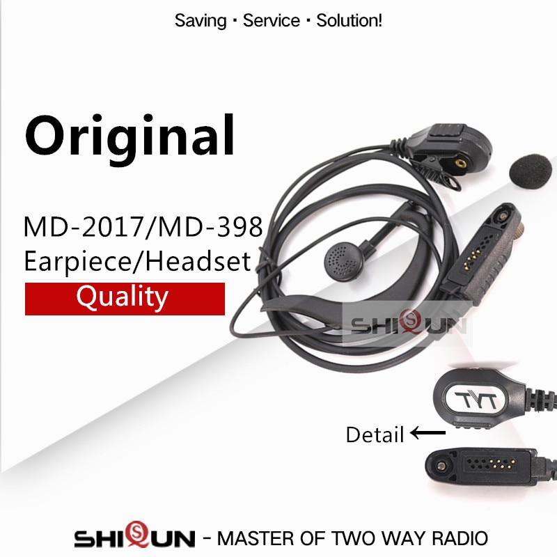 Oreillette micro originale pour casque de TH-UV8000D de MD Compatible avec RT82 RT87 RT83 V HD1 DMR Radio TYT
