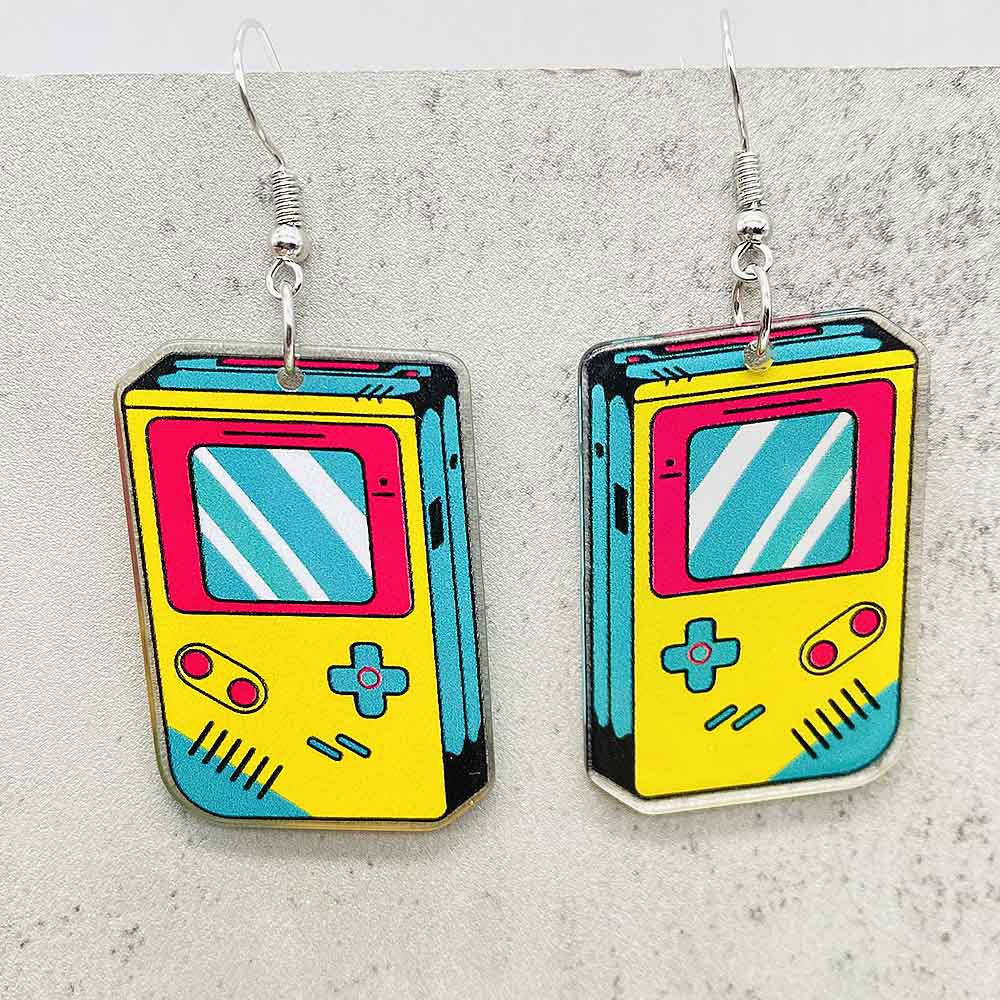 Pendientes de registro de película con cinta de casete de estilo Vintage, pendientes para entusiastas de la música, color blanco y negro, para entusiastas de la música navideña: Bañado en rodio de imitación