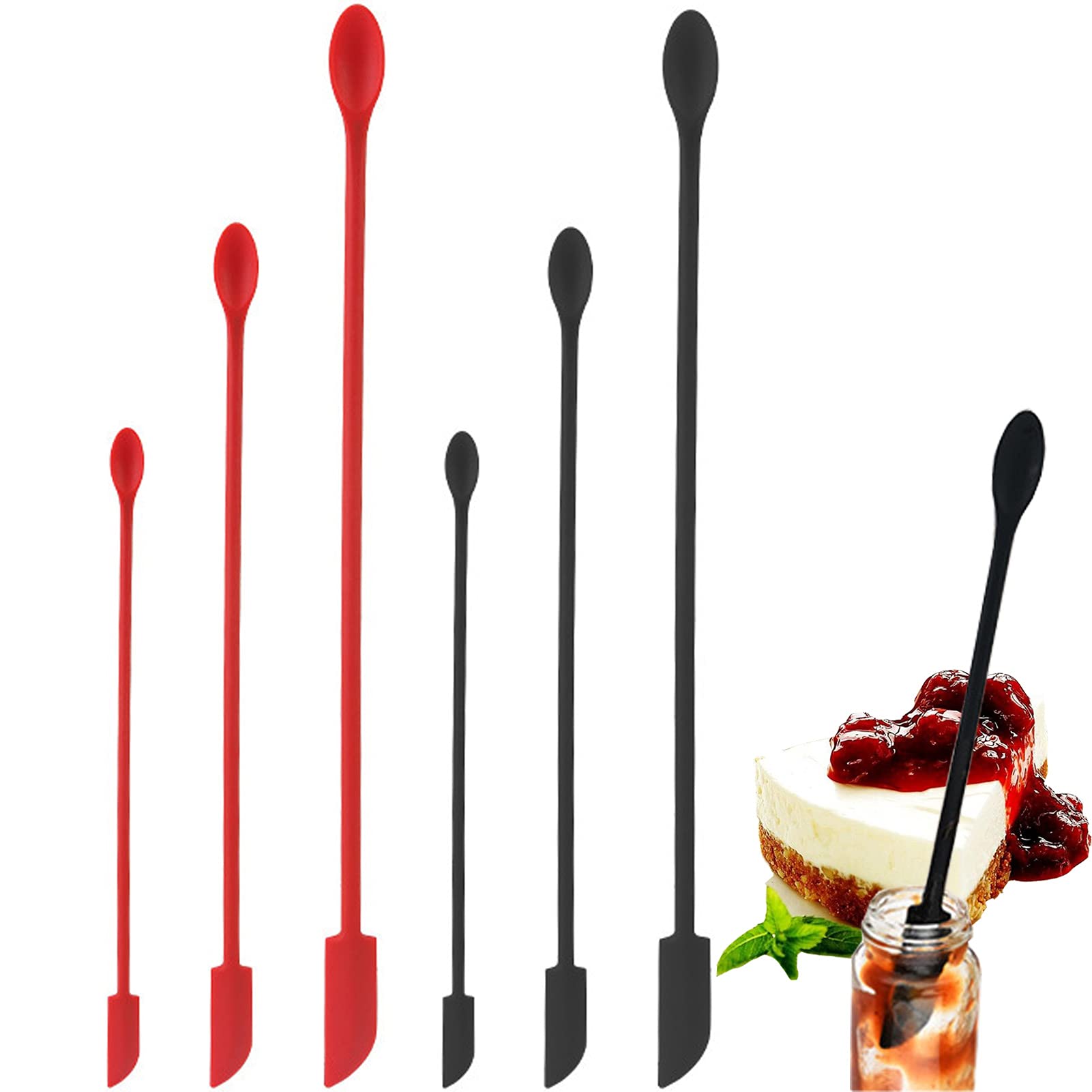 1/3/4Pcs Mini Silicone Spatula For Thin Jar Honey Makeup Butter Cake Spatula Double Head Spoon Spatula Set Kitchen Accessories