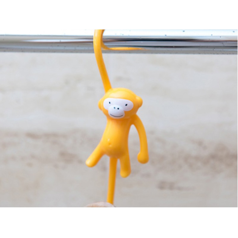 Shaped Key Organizer Hanger Rack Little Monkey Hook Cabinet S-Shaped Single Hand Silicone Rubber Decorative Holder Hook