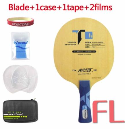 Originele Galaxy Yinhe T1s (GEWEVEN CARBON, T-1 Upgrade) Tafeltennis/PingPong Racket: FL with FM case