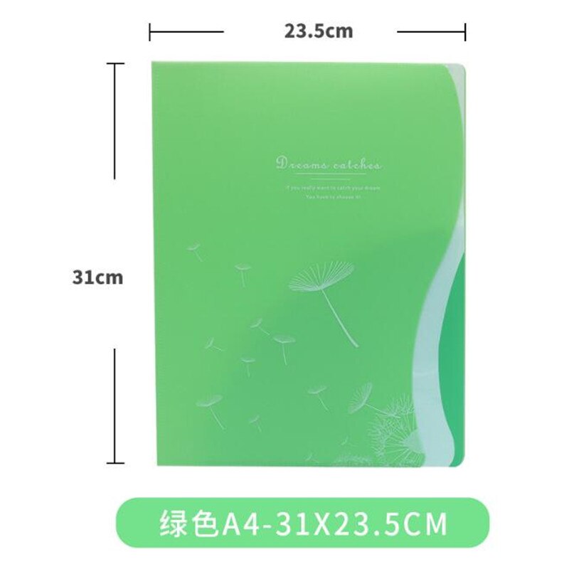 1Pc A4 Display Boek 20/30/40/60 Pagina Transparante Insert Map Document Opbergtas Voor Bank Campus bestand Kantoor Werkplek Familie