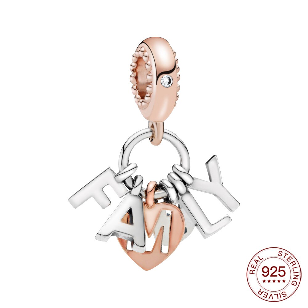 family silver charm 925 loving sister Dangle Charm family pendant Fit Original charm Nceklace for women jewelry: BMT166
