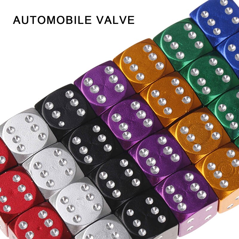 4Pcs/Lot Aluminum Alloy Car-styling AUTO Dice Dust Valve Caps Car Motorcycles Electric Cars Tire Valve Dust Cap Auto Accessories