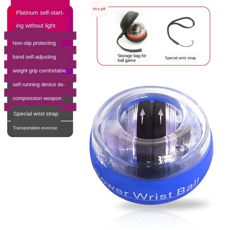 Rainbow Led Muscle Power Ball Wrist Ball Trainer Relax Gyroscope Powerball Gyro Arm Exerciser Strengthener Fitness Equipments: Silver