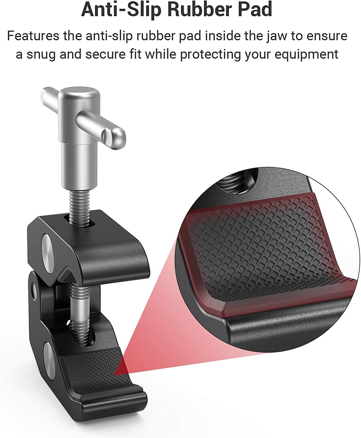 Smallrig super clamp with / 1/4 threads for cameras/lights/umbrellas/hooks/shelves/plates 3/8 glass/cross bars (735)