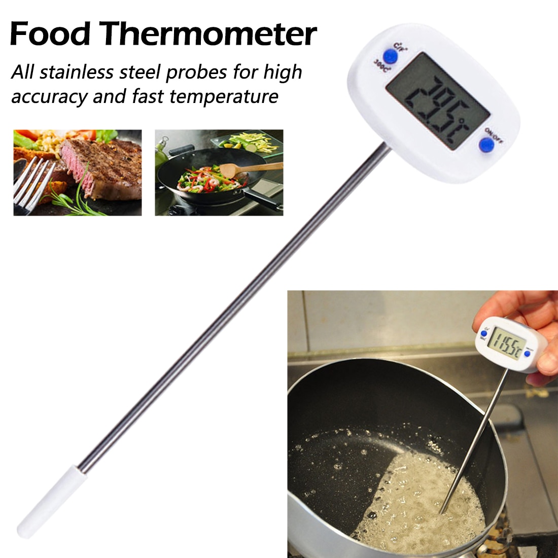 Bbq Chocolade Oven Draaibare Digitale Voedsel Koken Thermometer Melk Water Olie Elektronische Sonde