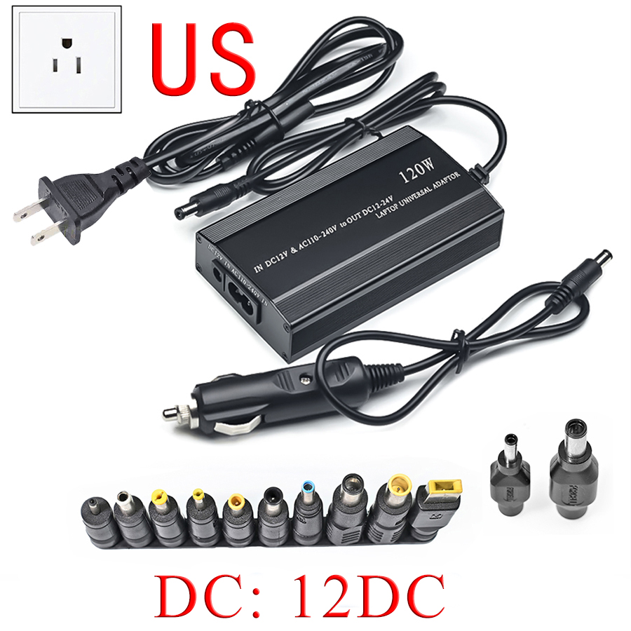 Multifunktionales Laptop-Netzteil, Autoladegerät, Computer-Adapter, 120 W, einstellbare Spannung für HP ASUS LENOVO ACER IBM: Beige