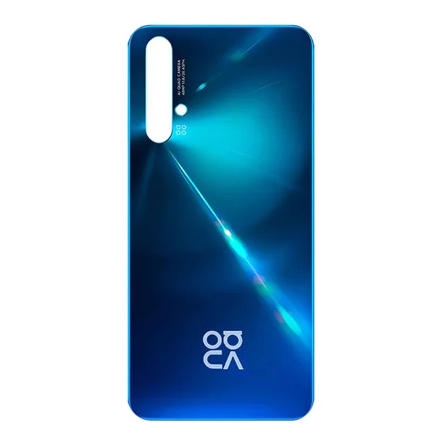 Gloednieuw Voor Huawei Nova 5T Batterij Back Cover 3D Glazen Paneel Achterdeur Nova 5T Glazen Behuizing Case met Lens Lijm Vervangen: green