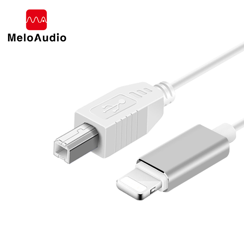 MeloAudio 1.5 m Instrument USB OTG Kabel Lightning naar Type-B Male naar Male voor Elektrische Piano/Drum /Audio DAC/Mixer