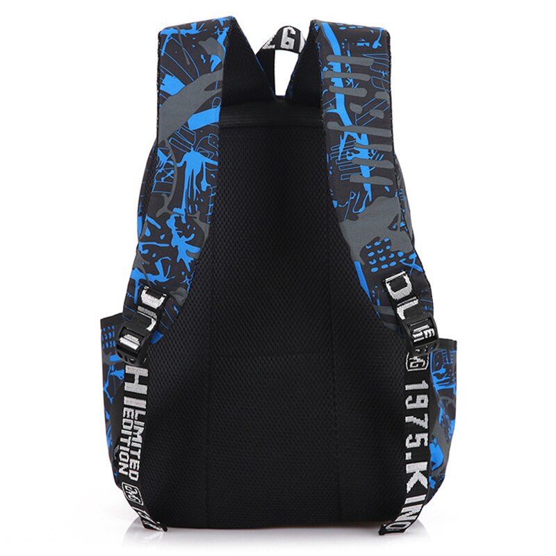 3pcs/Set Men Travel Backpacks Camouflage Printing School Bag Backpack Canvas School bags for Teenage Boys Students Bag back