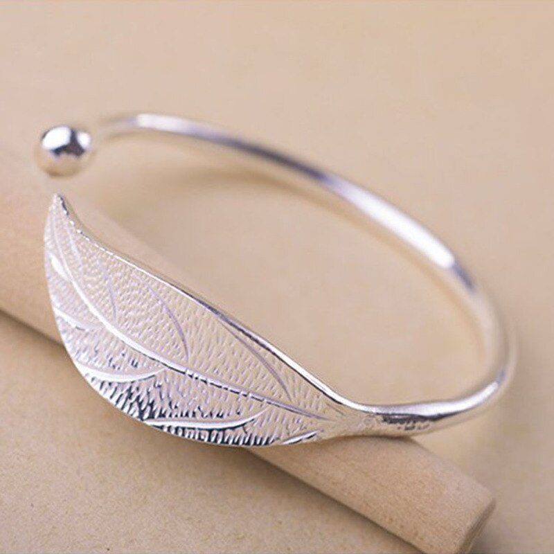 Ainian Verzilverd Leaf Charm Armbanden En Armbanden Voor Vrouwen Wedding Verstelbare Armband Pulseira Feminina